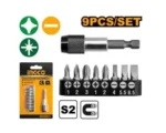 Set biti cu adaptor 9 buc INGCO AKSD0071