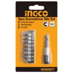 Set biti cu adaptor 9 buc INGCO AKSD0071 - imagine 2