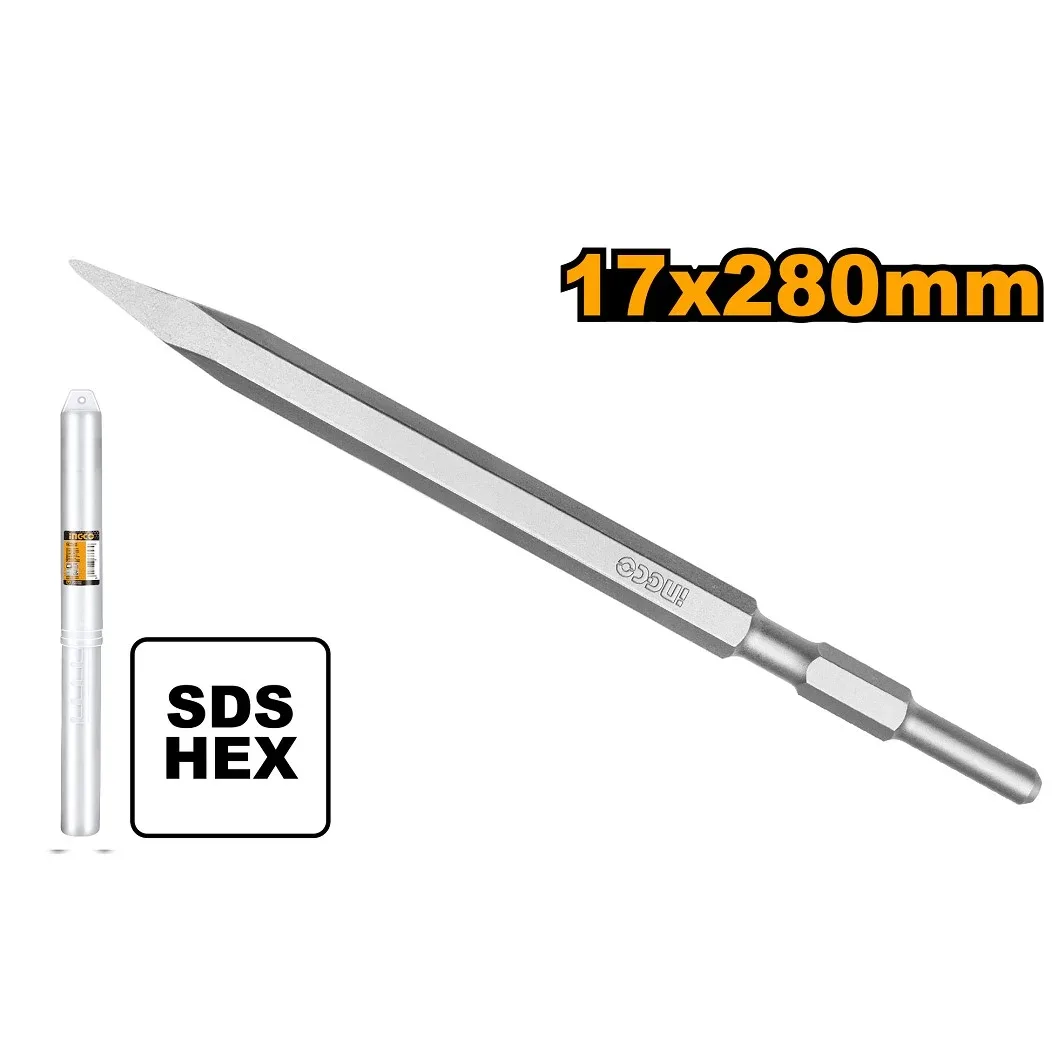 43759.webp Dalta ascutita HEX 17x280mm INGCO DBC0512801 - imagine 1