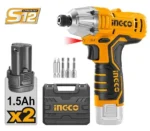 Masina de insurubat cu impact pe acumulator 12V/2*1.5Ah INGCO CIRLI1201