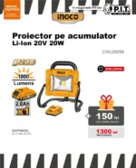 Proiector pe accumulator Li-Ion 20V 20W INGCO CWLI20258 - imagine 2