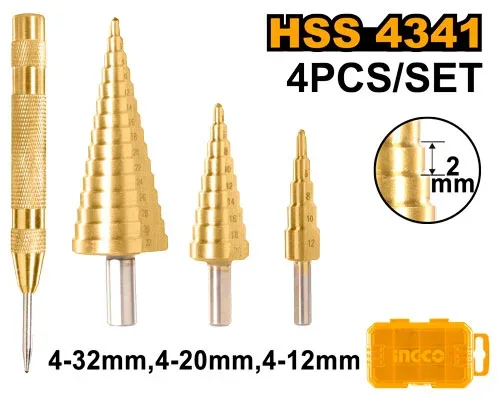 50149.webp Set burghiu metal in trepte 4-32mm INGCO AKSDS2041 — изображение 1