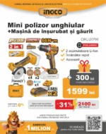 Set din 2 scule cu acumulator 20V/2*2.0Ah INDUSTRIAL INGCO CKLI20766 - imagine 2