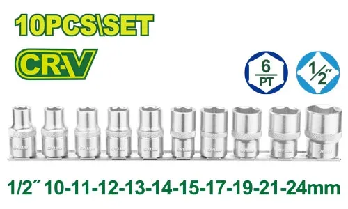 51506.webp Set cap cheie tubulară 8-24mm 1/2'' 10buc. DYLLU DTST2410 - imagine 1