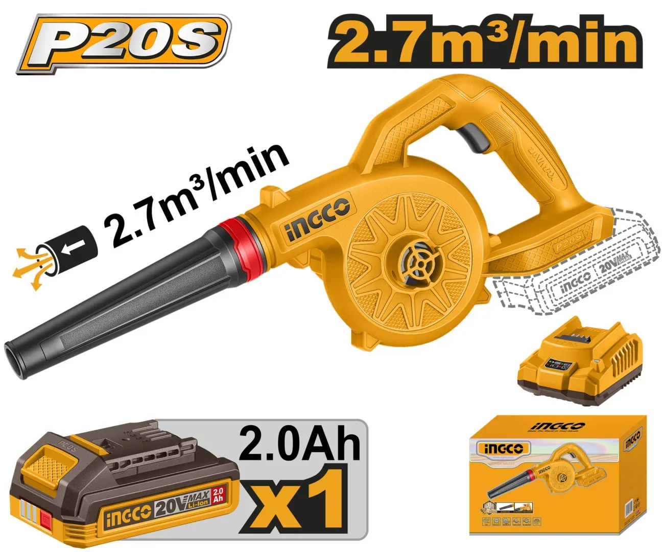 51875.webp Suflanta frunze compatibila cu acumulator INGCO CABLI20781 - imagine 1