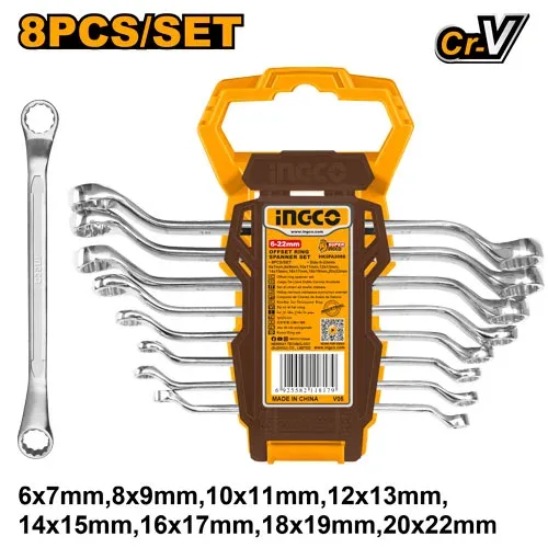 53380.webp Set chei combinate cu clinchet 8 buc 6-22mm INGCO HKSPA3088 - imagine 1
