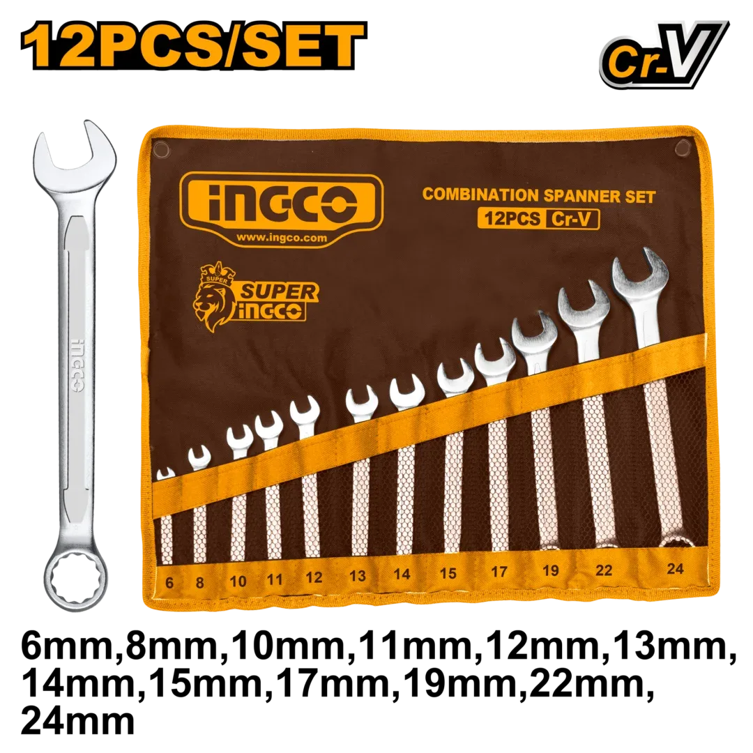 43977.webp Set chei combinate 12 buc 6-24mm INDUSTRIAL INGCO HKSPA1142 — изображение 1