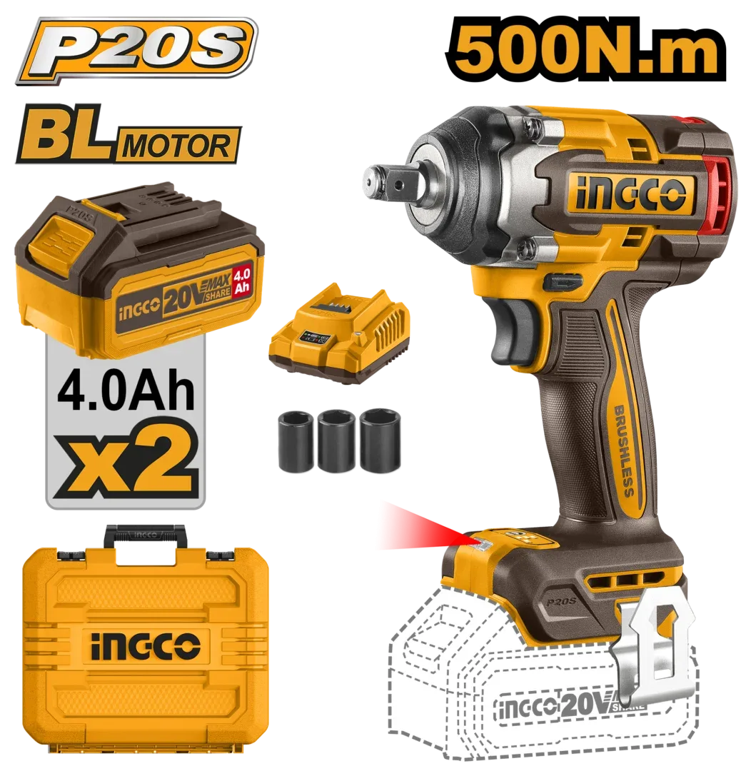 47733.webp Masina de insurubat cu impact CIWLI2050 BLmotor Li-Ion 20V/2*4Ah INGCO - imagine 1