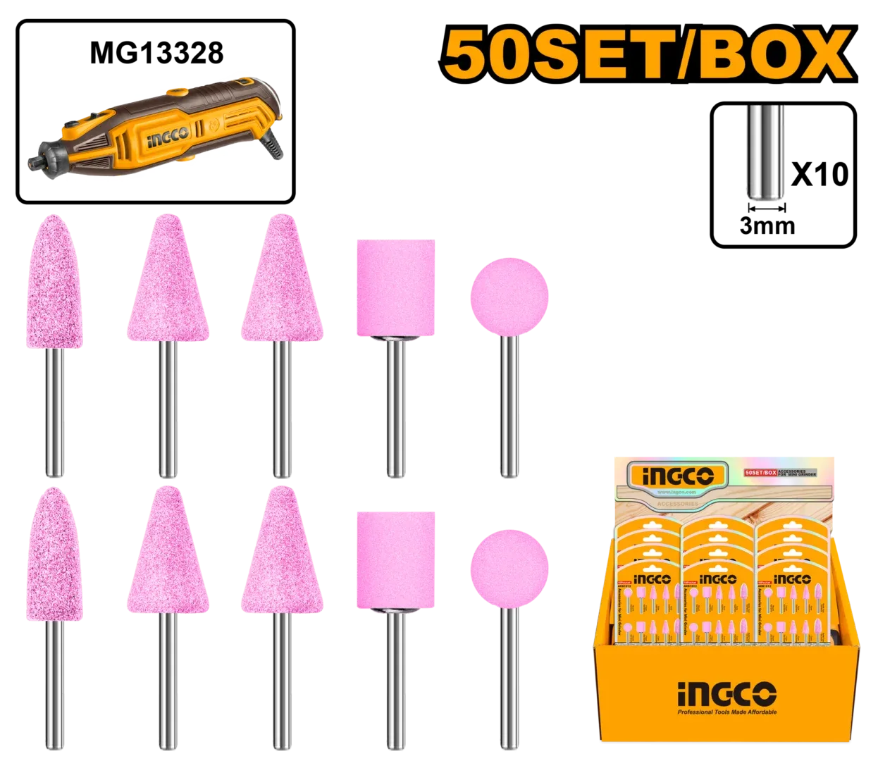48129-1.webp Accesorii pentru mini șlefuitor 10buc INGCO AKB1012 — изображение 1