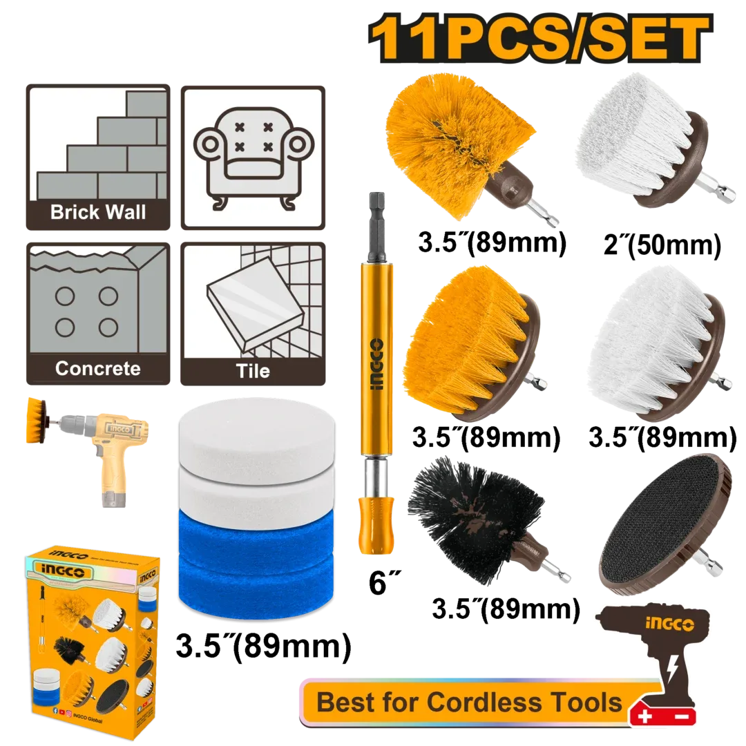 48210-1.webp Set de perii pentru curatat 11 buc INGCO WCB1101 - imagine 1
