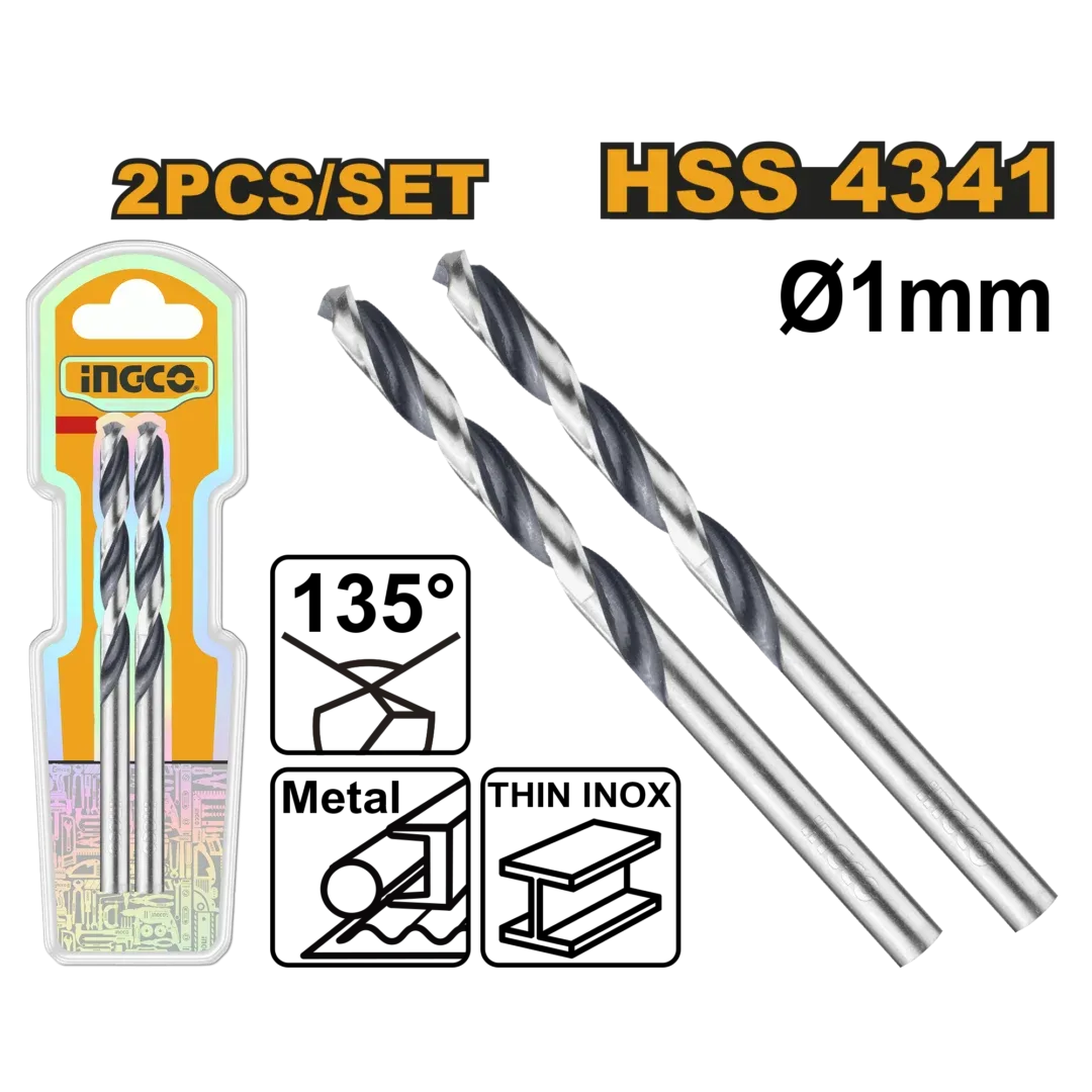 48285.webp Set de burghie pentru metal HSS 2x1mm INGCO DBT1200014 — изображение 1