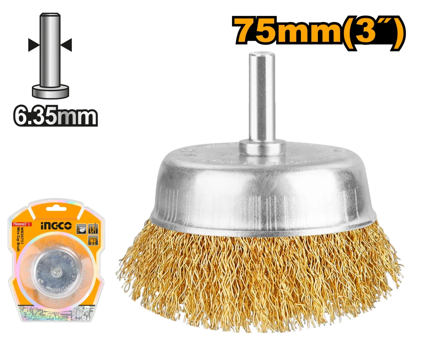 48858-1.webp Perie cupa slefuit cu sarma 75mm INGCO WB30751 - imagine 1