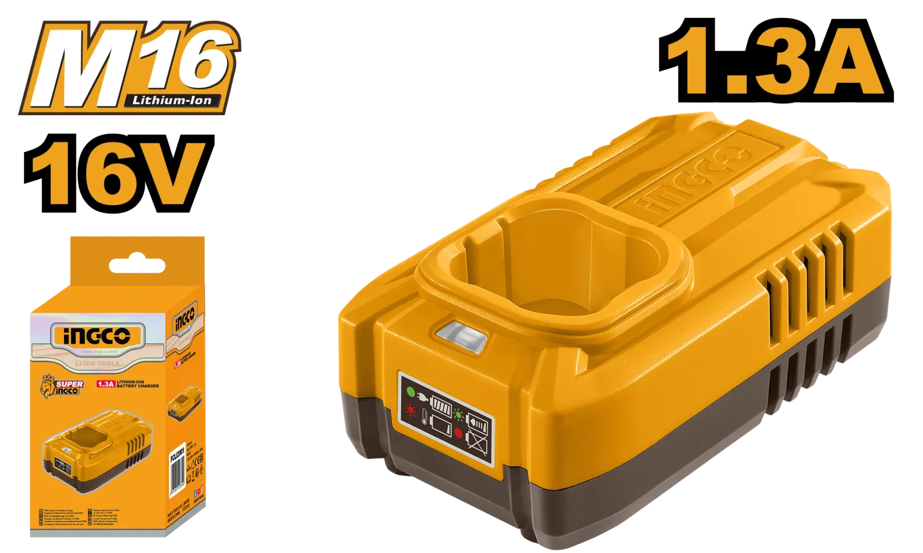 49144-1.webp Incarcator 16V 1.3A INGCO FCLI1613 — изображение 1