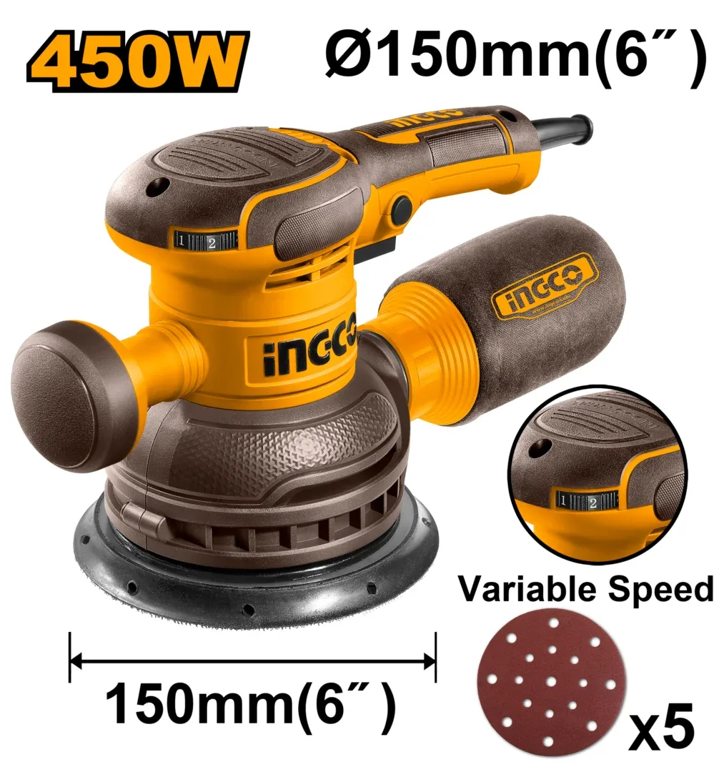 50494.webp Mașina de șlefuit orbital 450W INGCO RS4516 - imagine 1