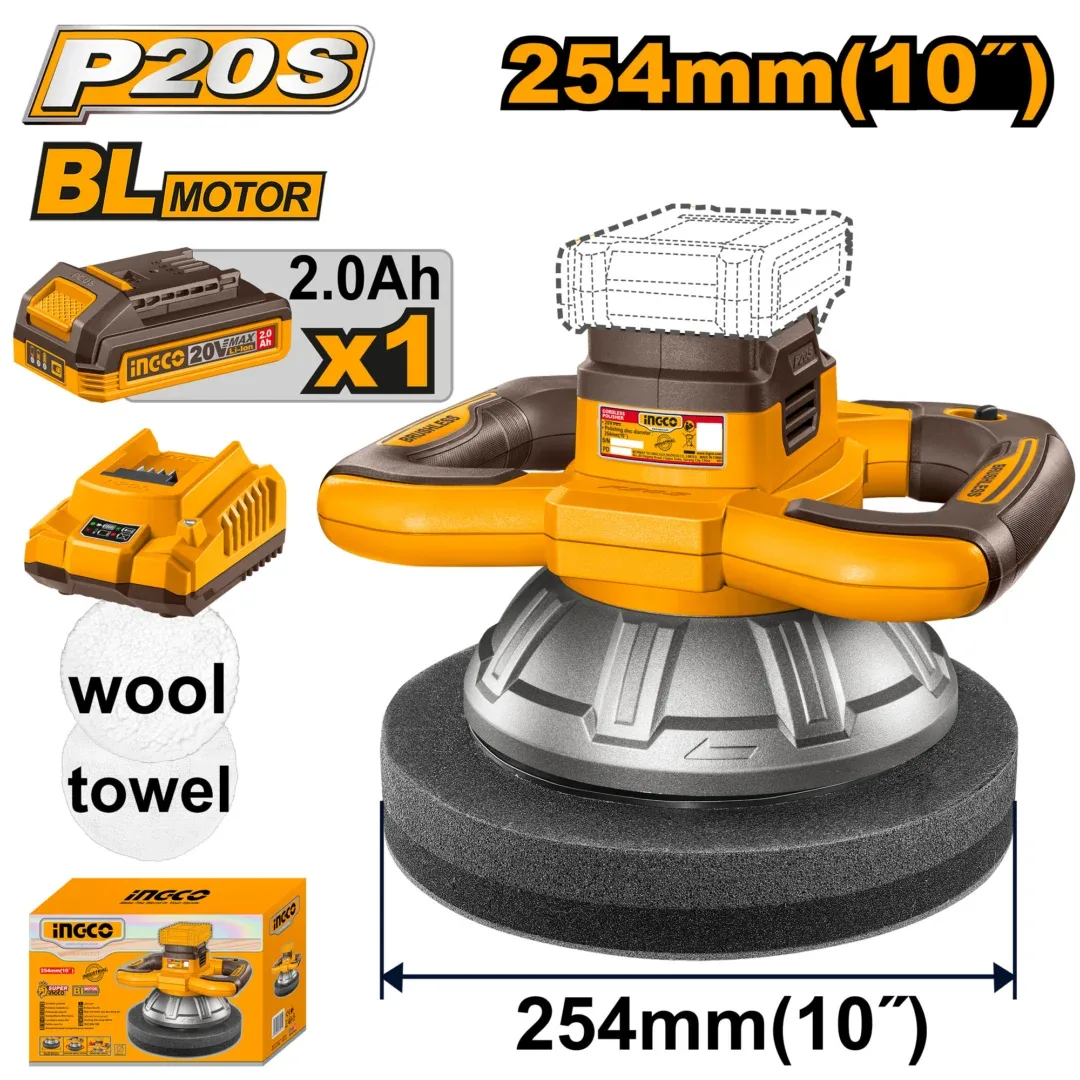 51151-1.webp Mașină de șlefuit cu acumulator 254mm 20V/1*2.0 Ah INDUSTRIAL INGCO COPLI2025481 - imagine 1