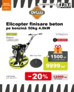 Elicopter finisare beton pe benzina  50kg 4.8kW 6.5HP DYLLU DTQM2A24 - imagine 2