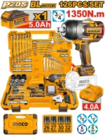 Set 126 buc instrumente cu CIWLI201351 cu acumulator 20V/1*5.0Ah INGCO HKTHP31261