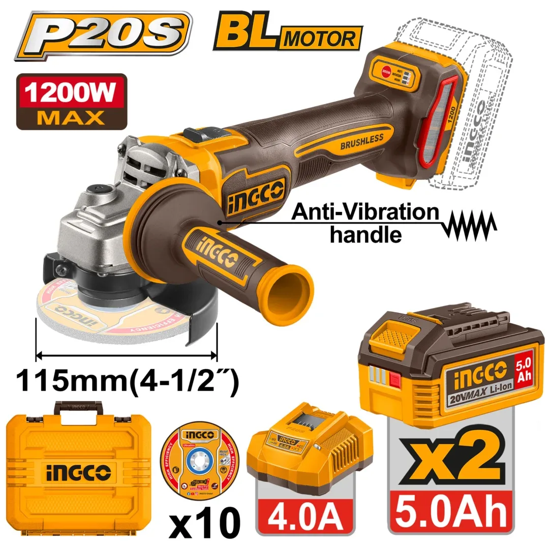 52900-1.webp Polizor unghiular cu accumulator 20V/2*5Ah INGCO CAGLI2120252 — изображение 1