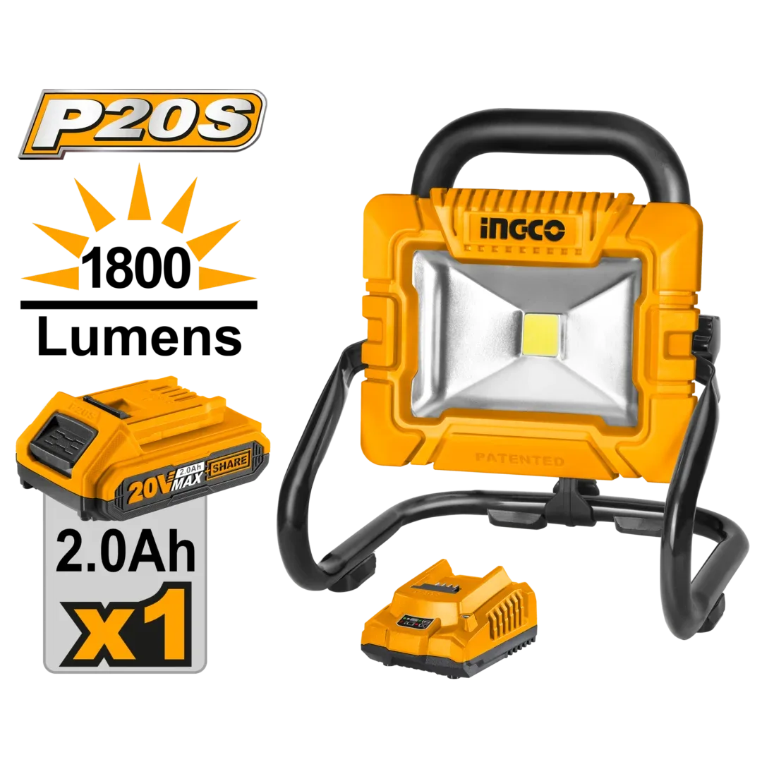 a47148-1.webp Proiector pe accumulator Li-Ion 20V 20W INGCO CWLI20258 - imagine 1