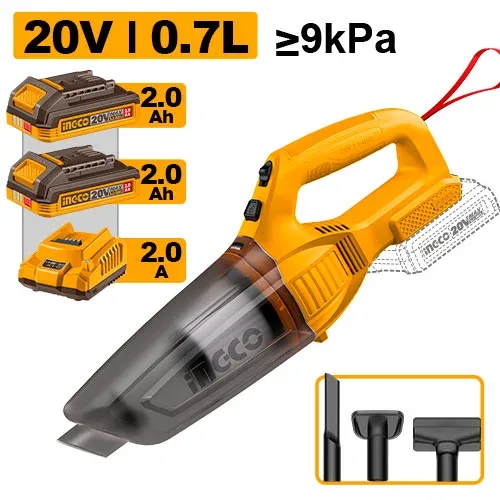 53953.webp Aspirator cu acumulator 20V/2*2.0Ah 20V 0.7L INGCO CVLI201582 - imagine 1
