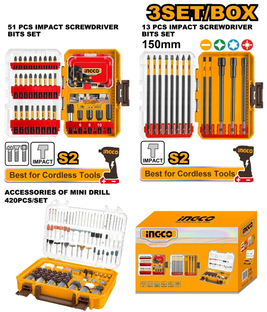 53998.webp Set biti 3buc INGCO COS260484 — изображение 1