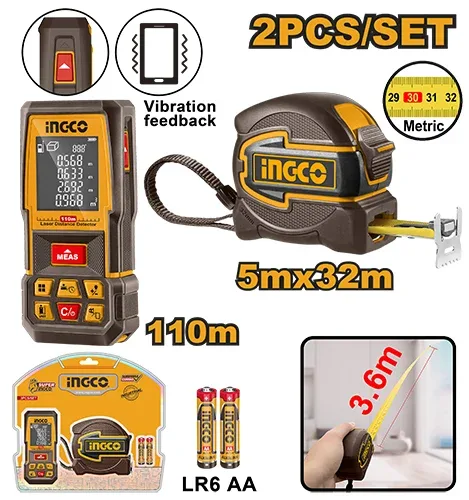 54008.webp Set instrumente de măsurare 2buc INGCO HLDD260403M - imagine 1